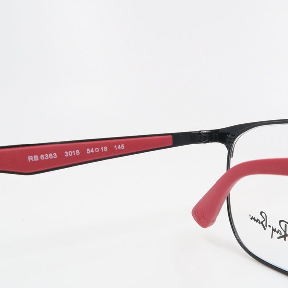 Ray-Ban RB 6363 3018 Unisex Rectangular Black - Picture 3 of 6